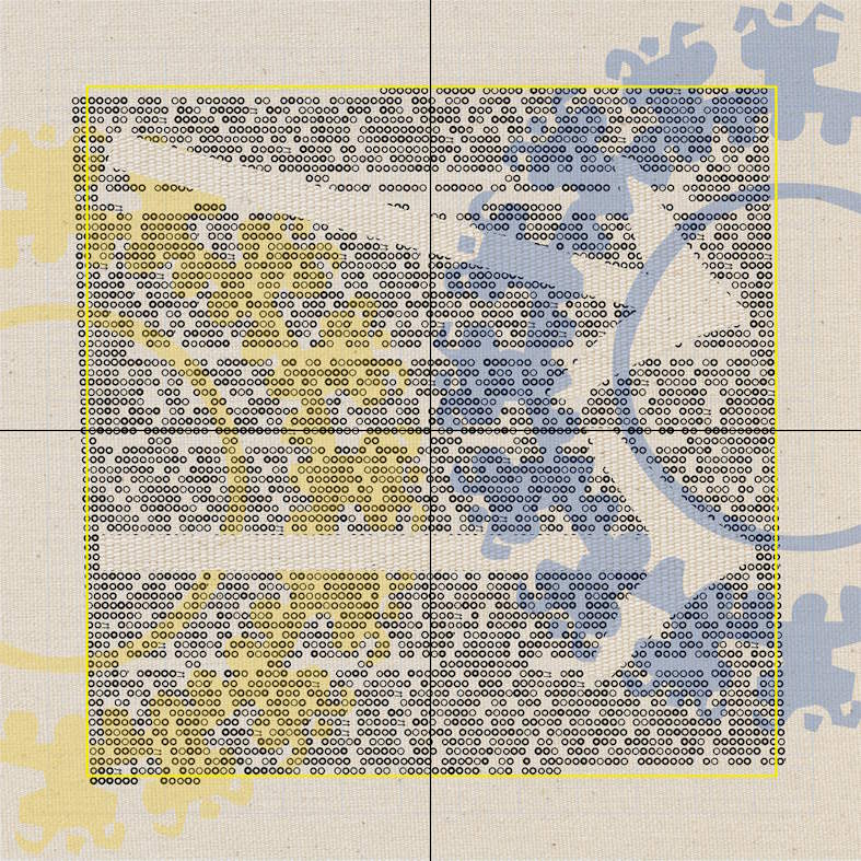 Here is Your Letter, a conceptual ink-on-canvas work by Daniel Cosentino exploring abstract typographic symbols through layered mark-making and textured surfaces.
