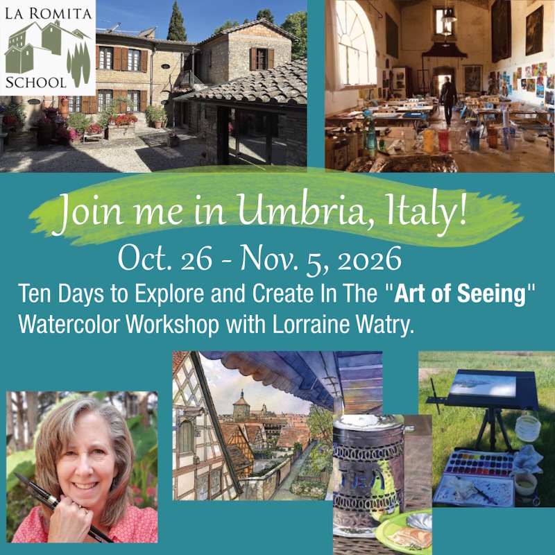 Lorraine Watry Watercolor Painting Workshop in Umbria, Italy!